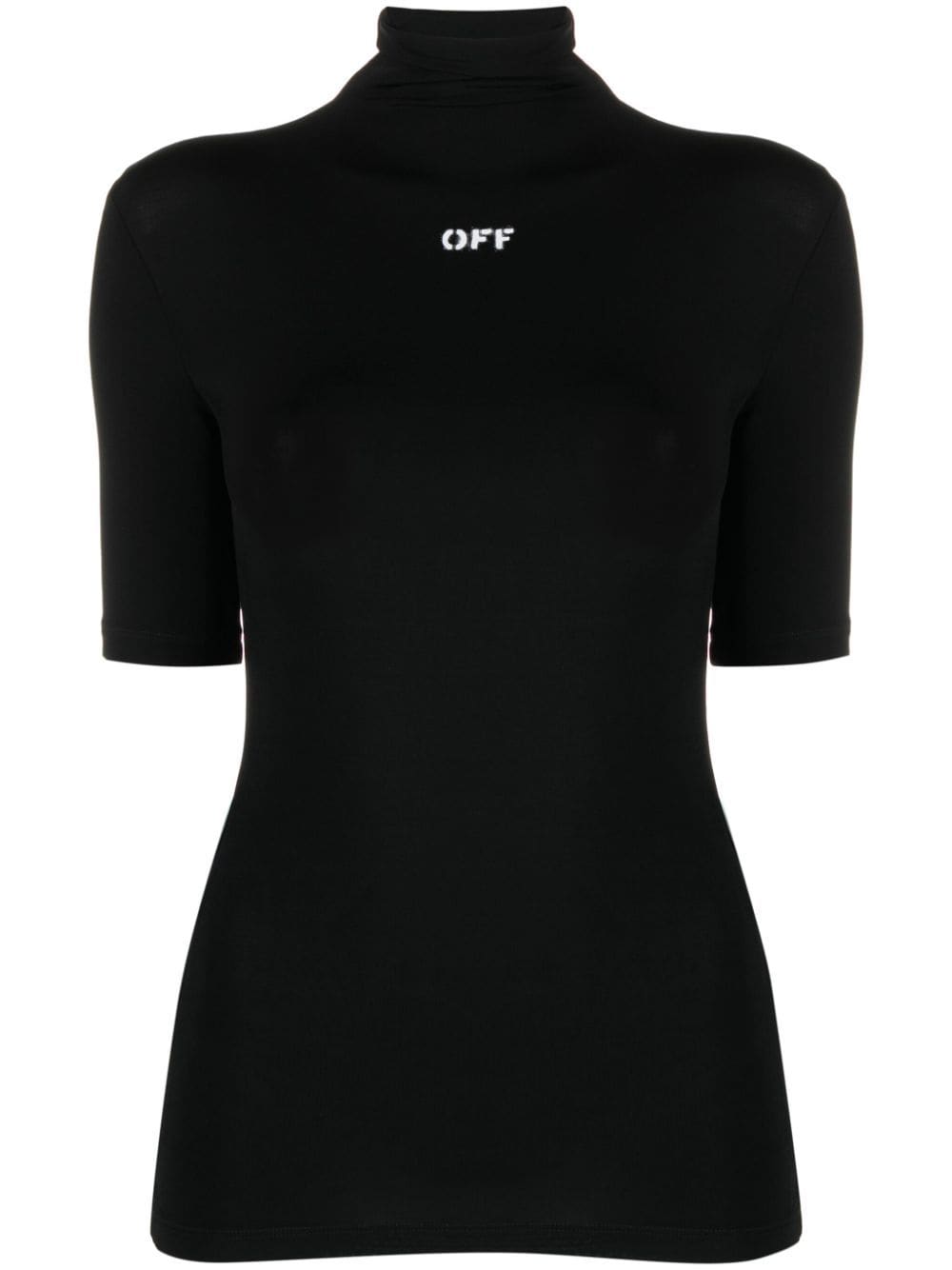 Off-White logo-print high-neck T-shirt - Black von Off-White