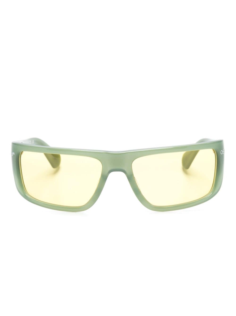 Off-White logo-print rectangle-frame sunglasses - Green von Off-White