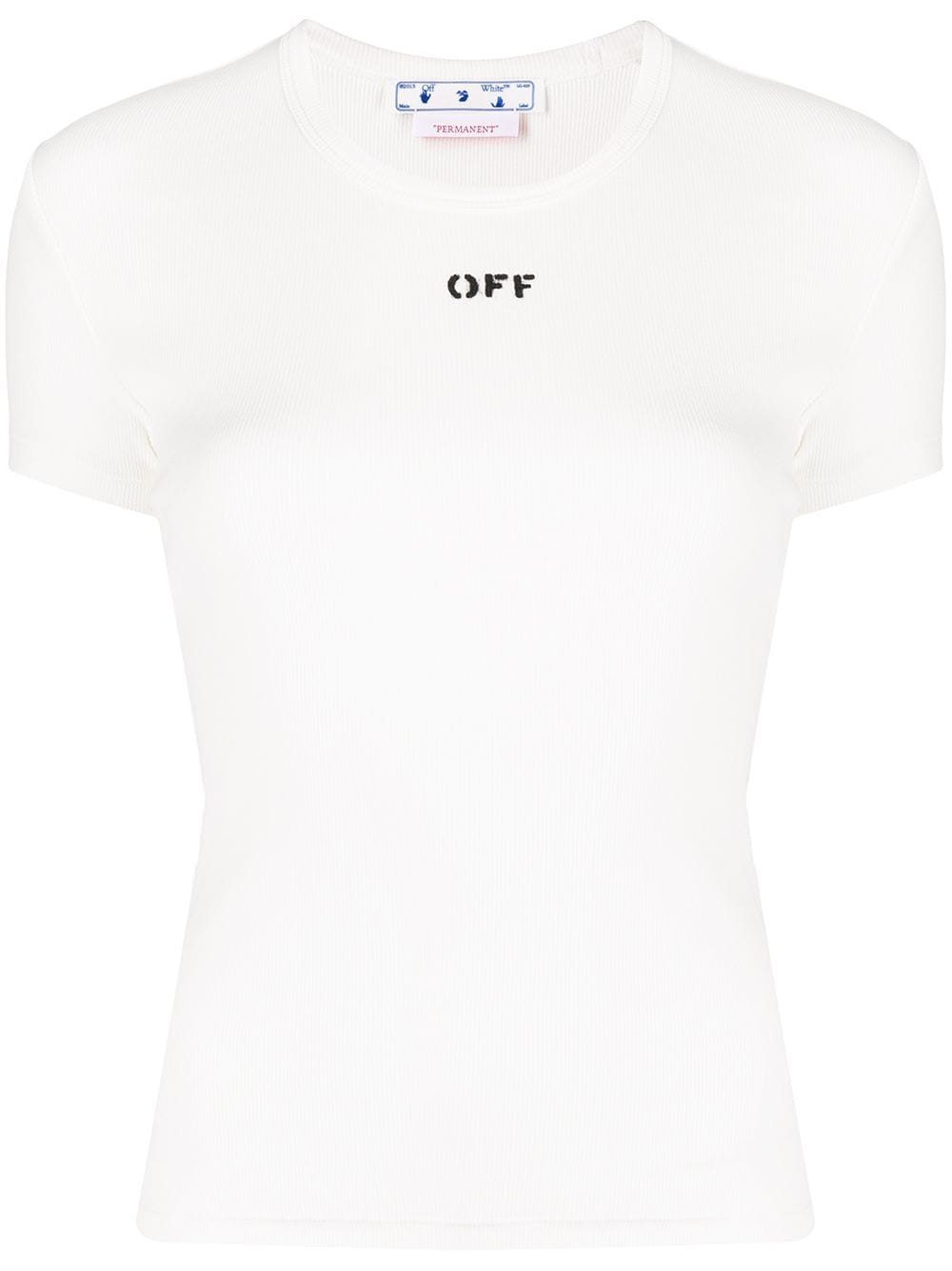 Off-White logo-print ribbed T-shirt von Off-White