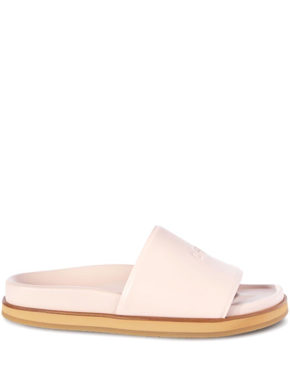 Off-White logo-stamp leather slides - Neutrals von Off-White