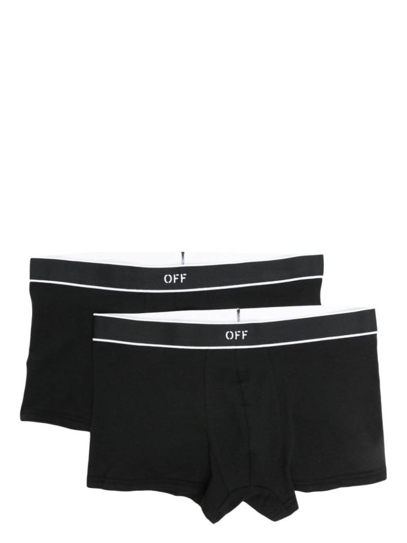 Off-White logo-waistband cotton briefs (pack of two) - Black von Off-White