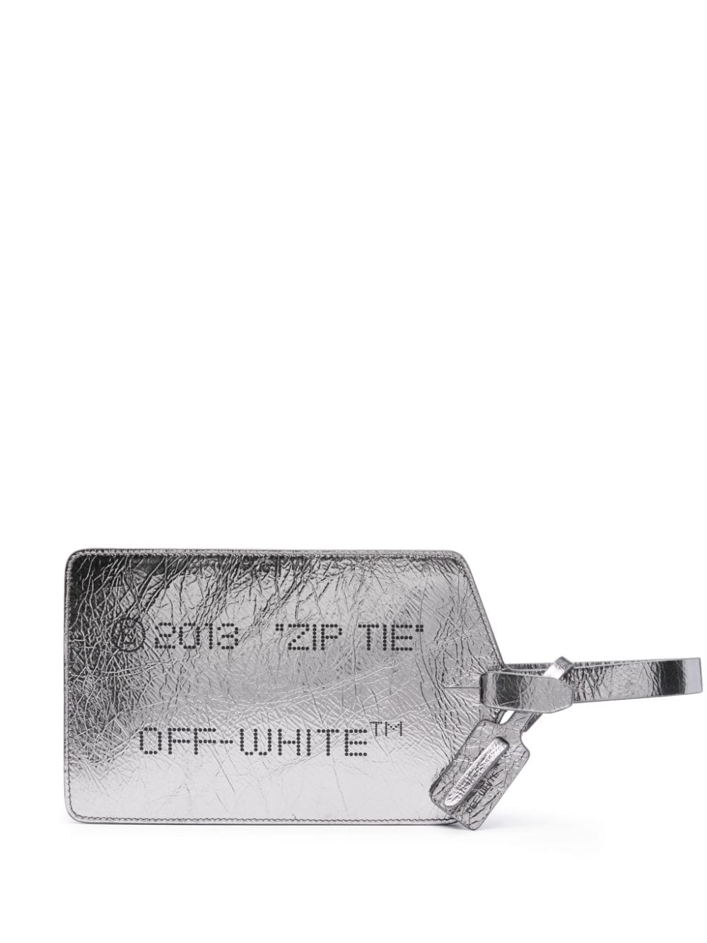 Off-White medium Zip Tie clutch bag - Silver von Off-White