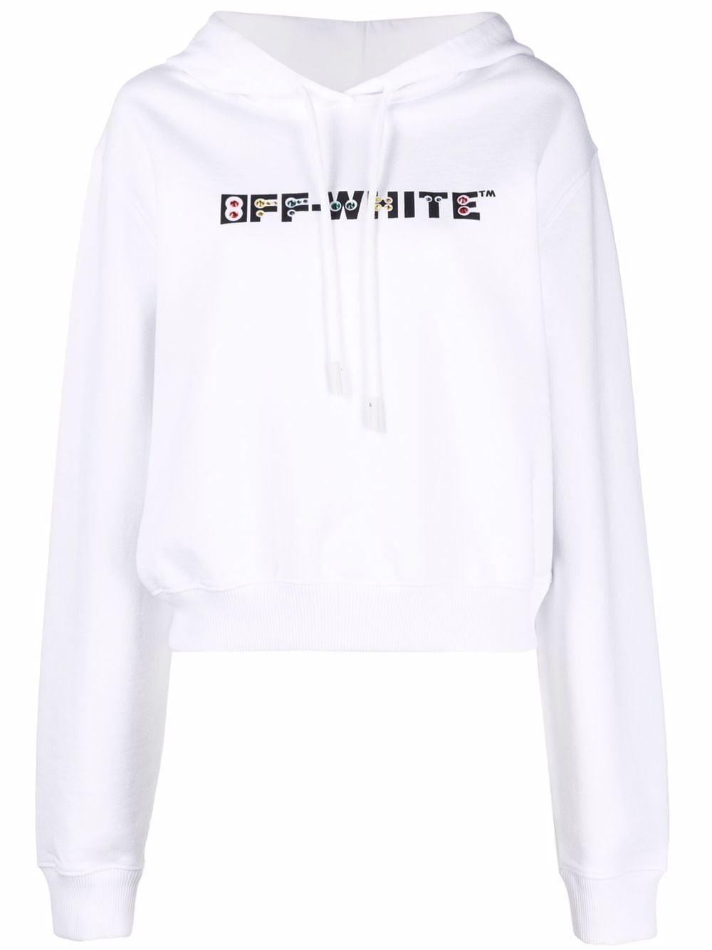 Off-White rhinestone-embellished logo hoodie von Off-White