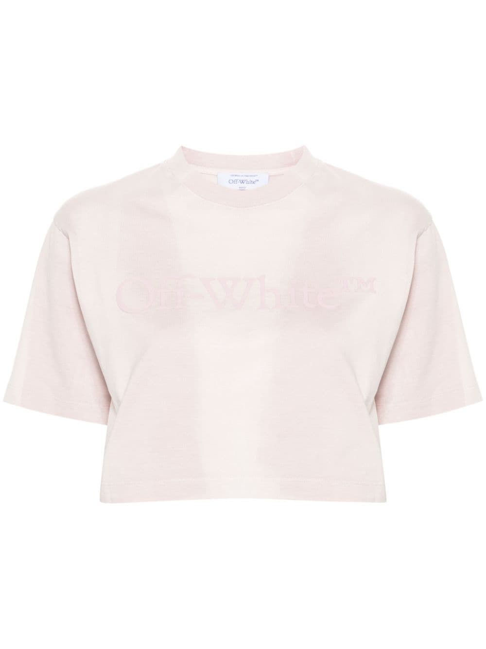 Off-White rubberised-logo cropped T-shirt - Pink von Off-White