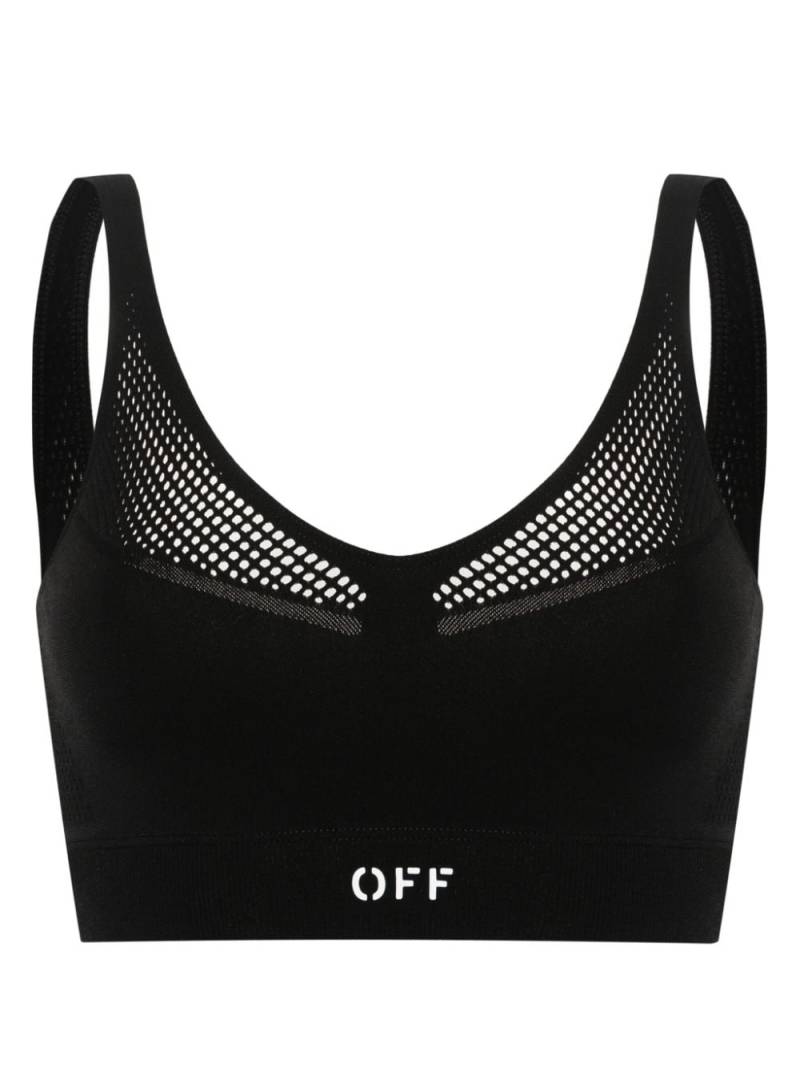 Off-White seamless mesh bra - Black von Off-White