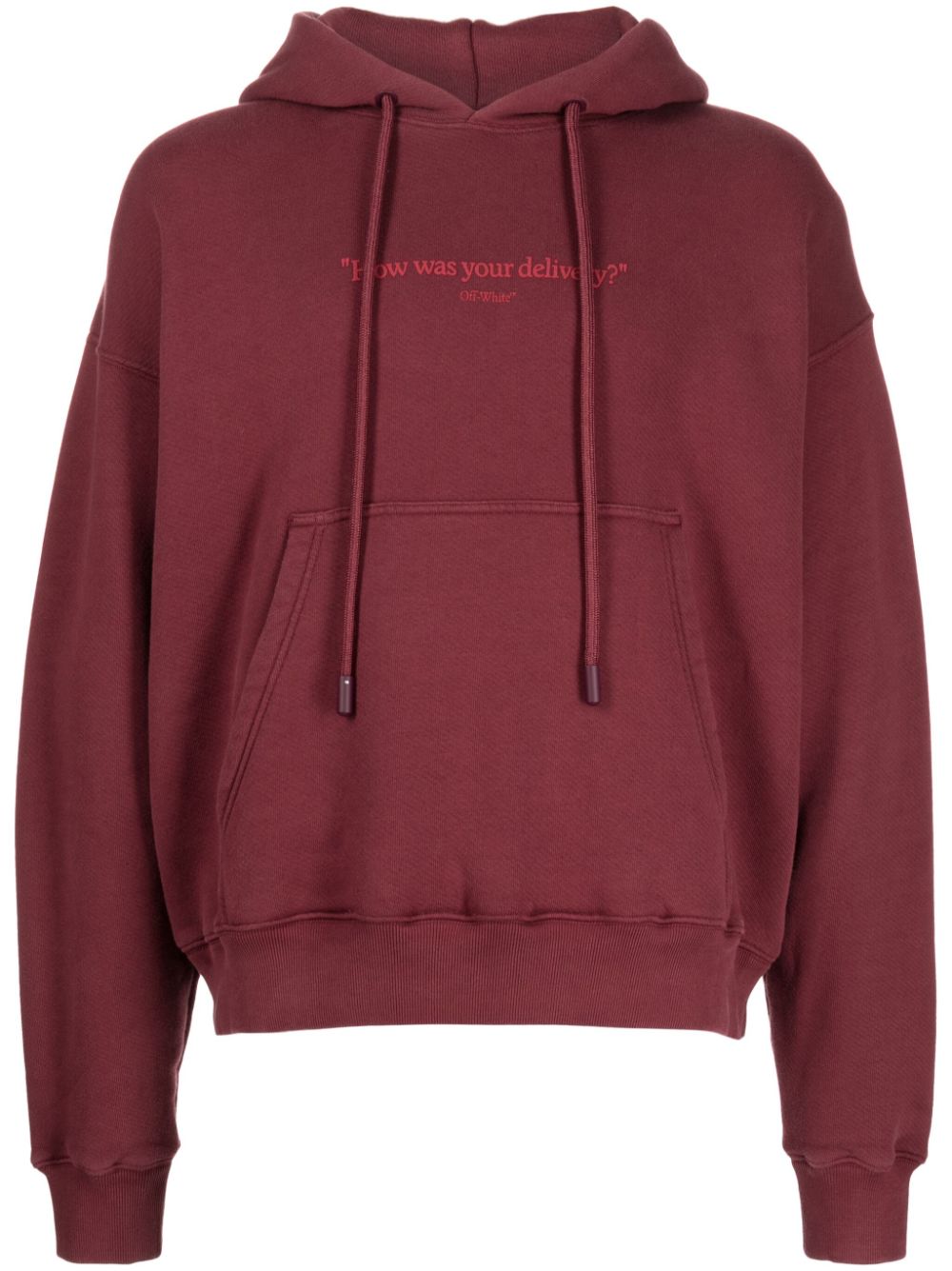 Off-White slogan-print cotton hoodie - Red von Off-White