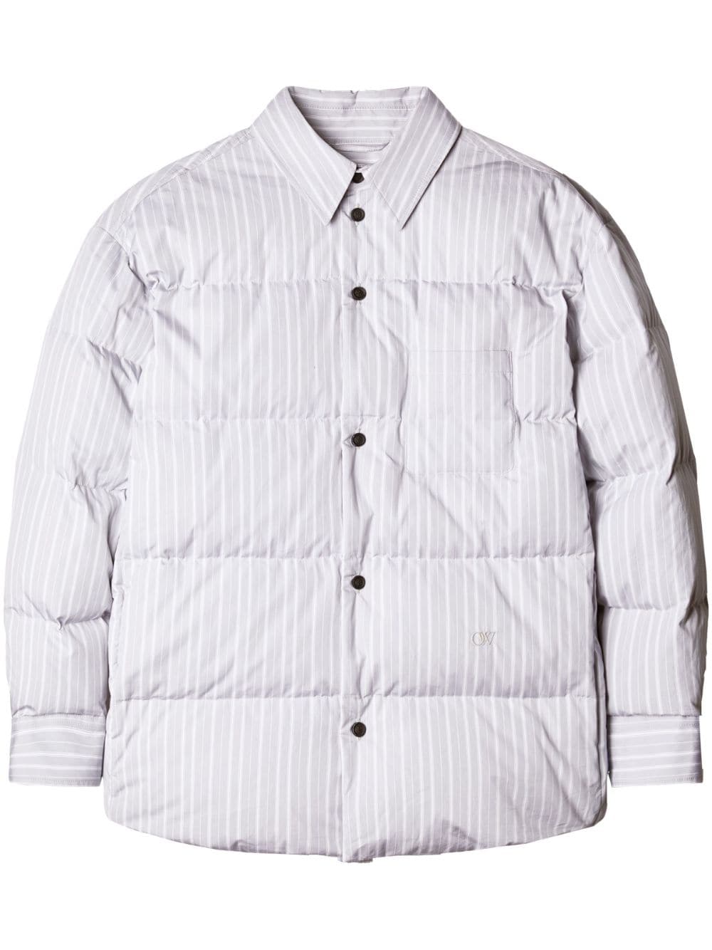 Off-White striped padded shirt jacket - Grey von Off-White