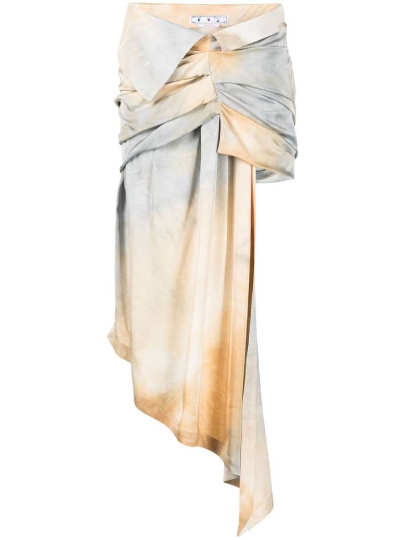 Off-White tie-dye asymmetric skirt - Brown von Off-White