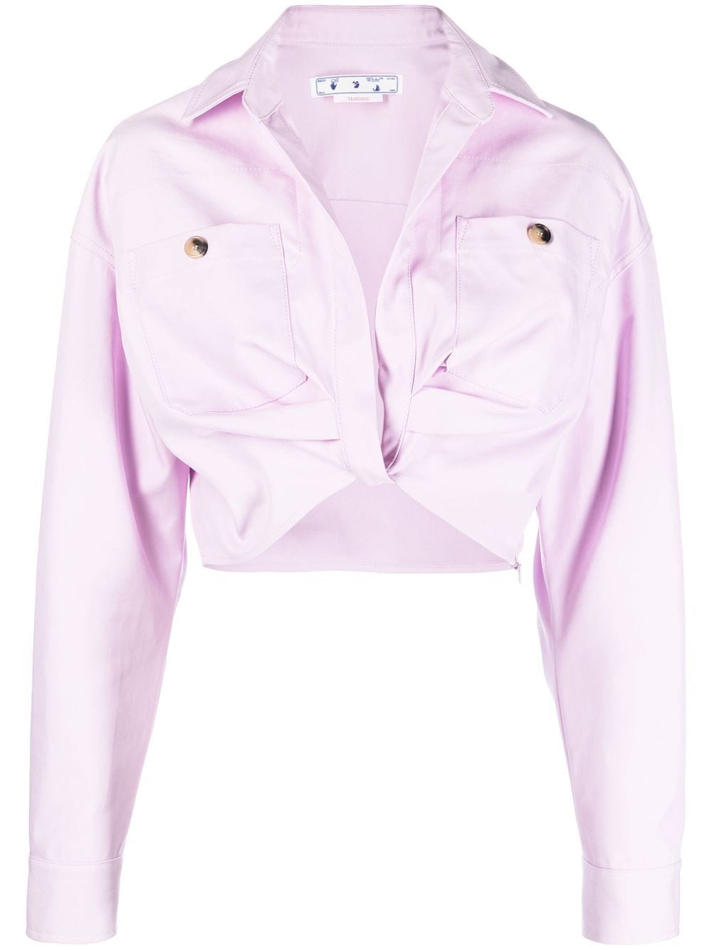 Off-White twisted-front cropped cotton jacket - Purple von Off-White