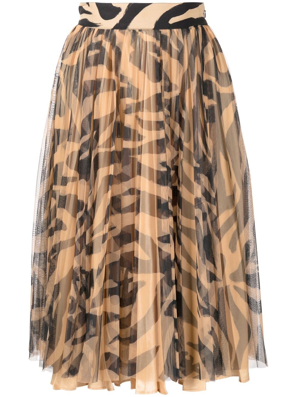 Off-White zebra-print flared skirt - Brown von Off-White