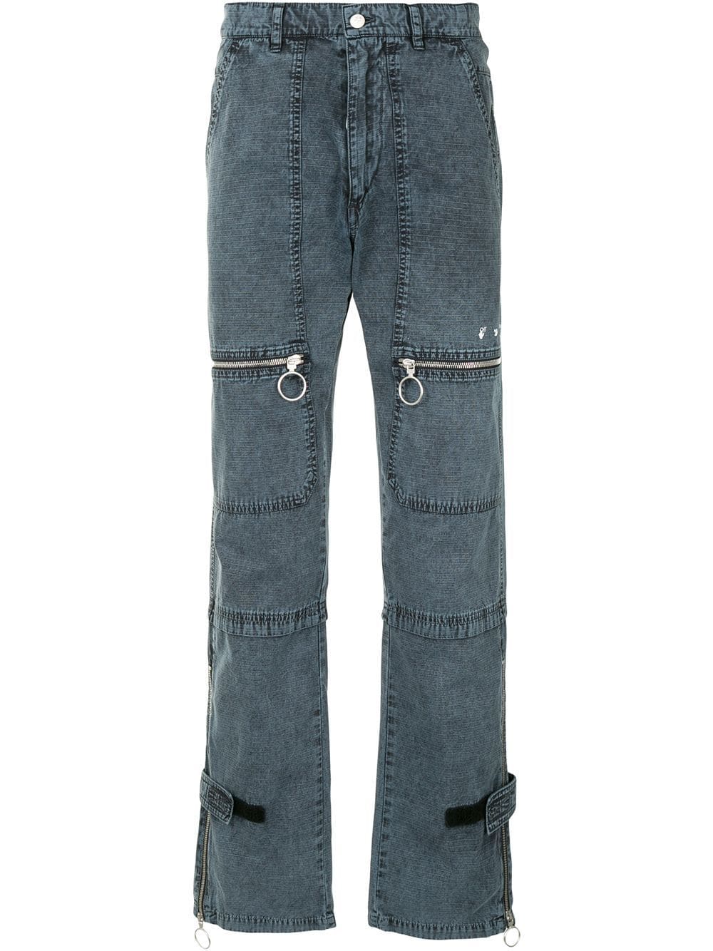 Off-White zip-detail straight-leg trousers - Blue von Off-White
