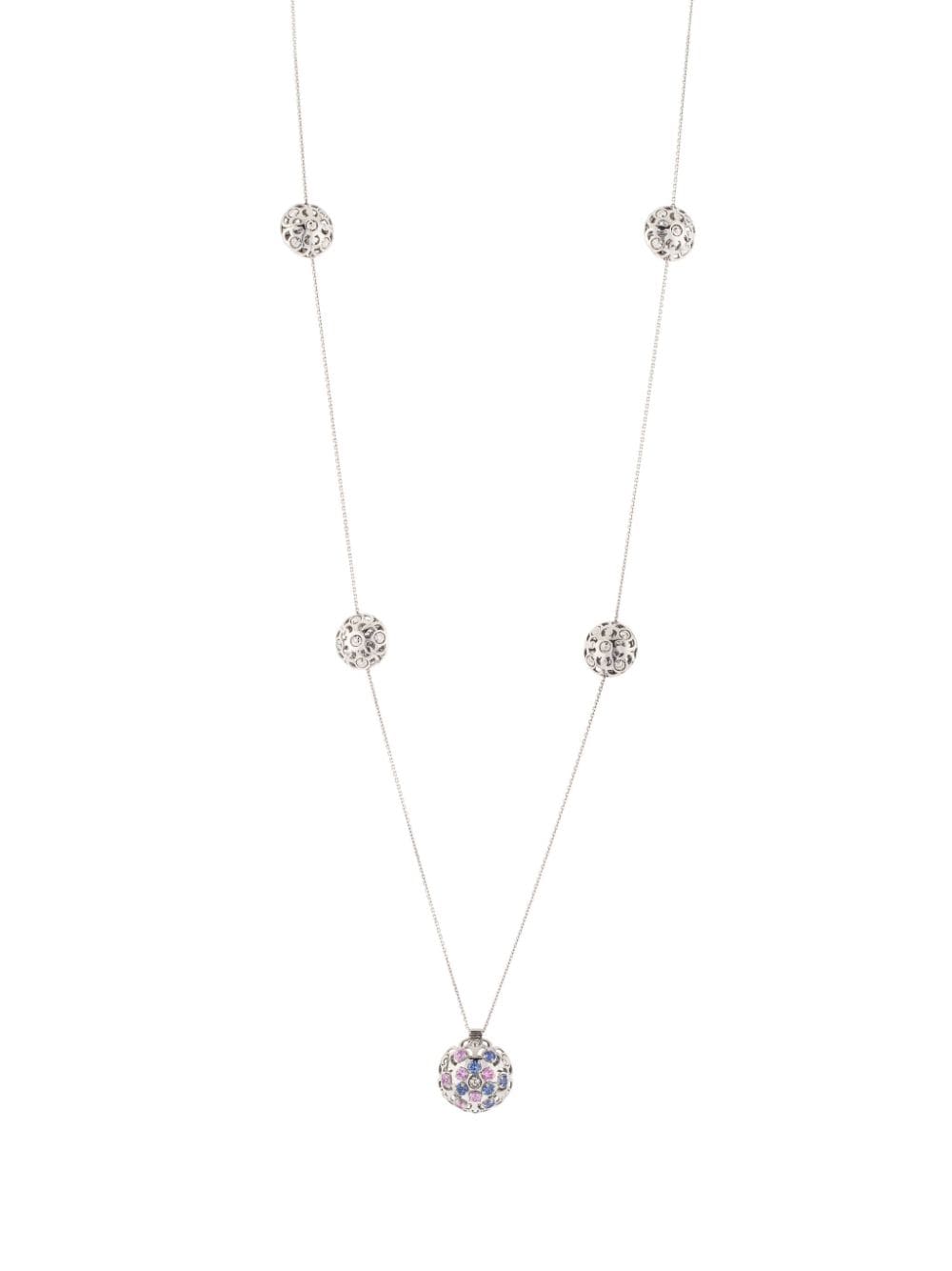 Officina Bernardi 18kt white gold Damasco Station sapphire necklace - Silver von Officina Bernardi