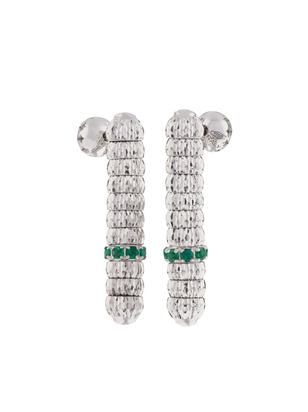 Officina Bernardi 18kt white gold Enigma emerald drop earrings - Silver von Officina Bernardi