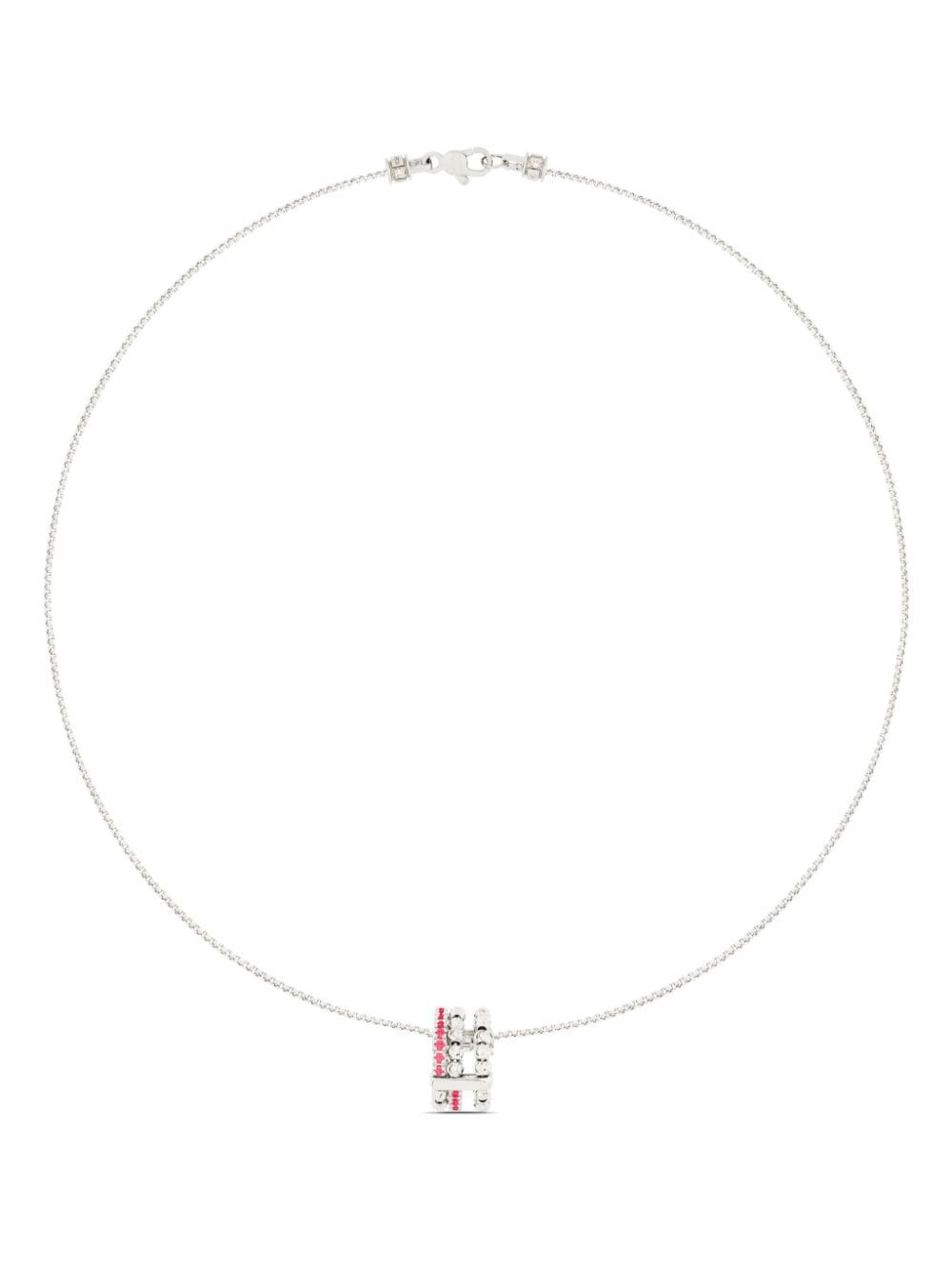 Officina Bernardi 18kt white gold Moon Eden ruby necklace - Silver von Officina Bernardi
