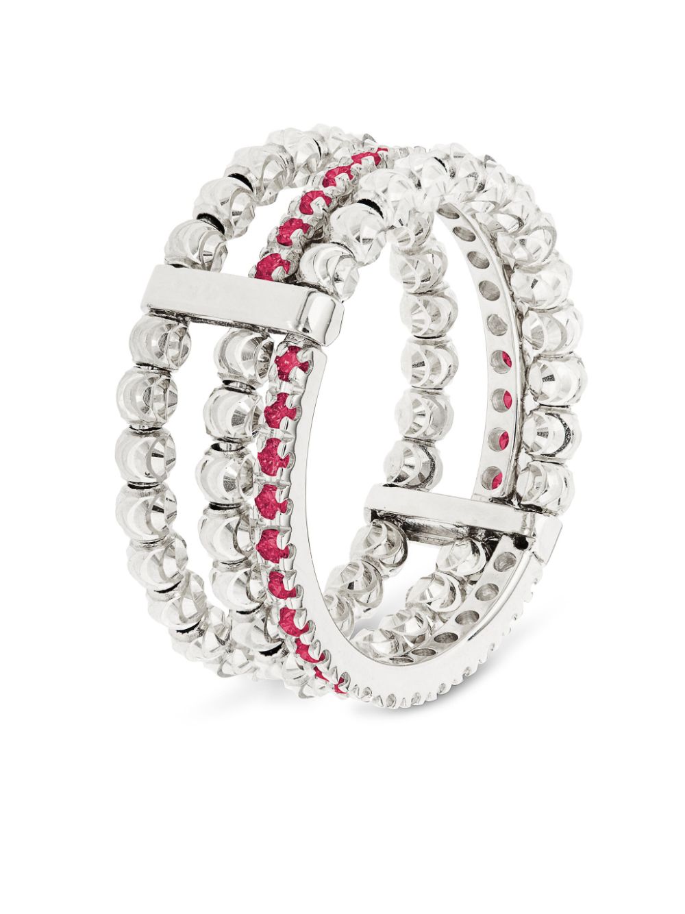 Officina Bernardi 18kt white gold Moon Eden ruby ring - Silver von Officina Bernardi