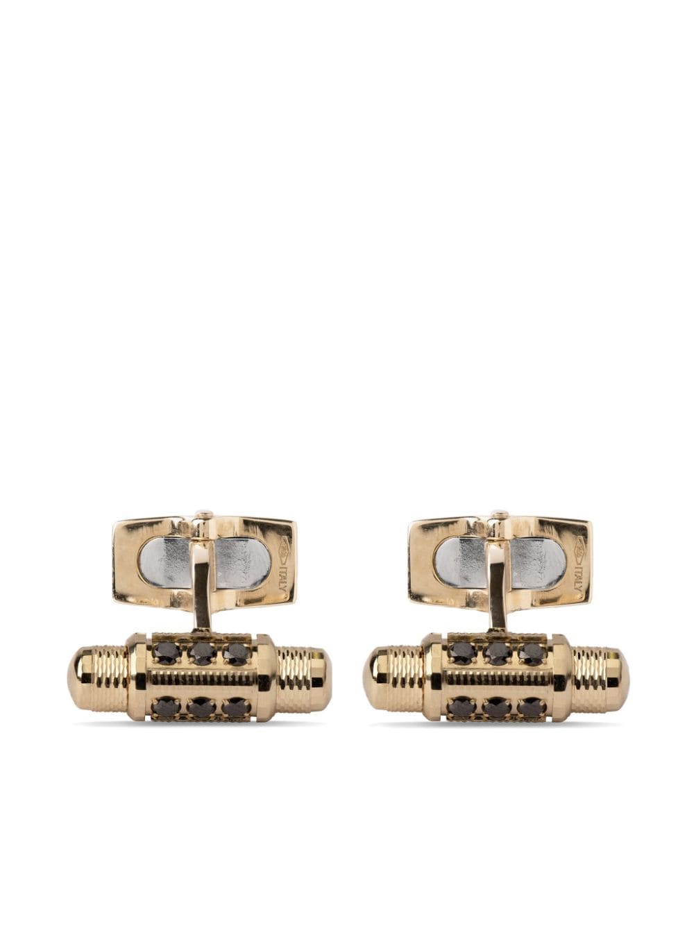 Officina Bernardi 18kt yellow gold Lumen diamond cufflinks von Officina Bernardi