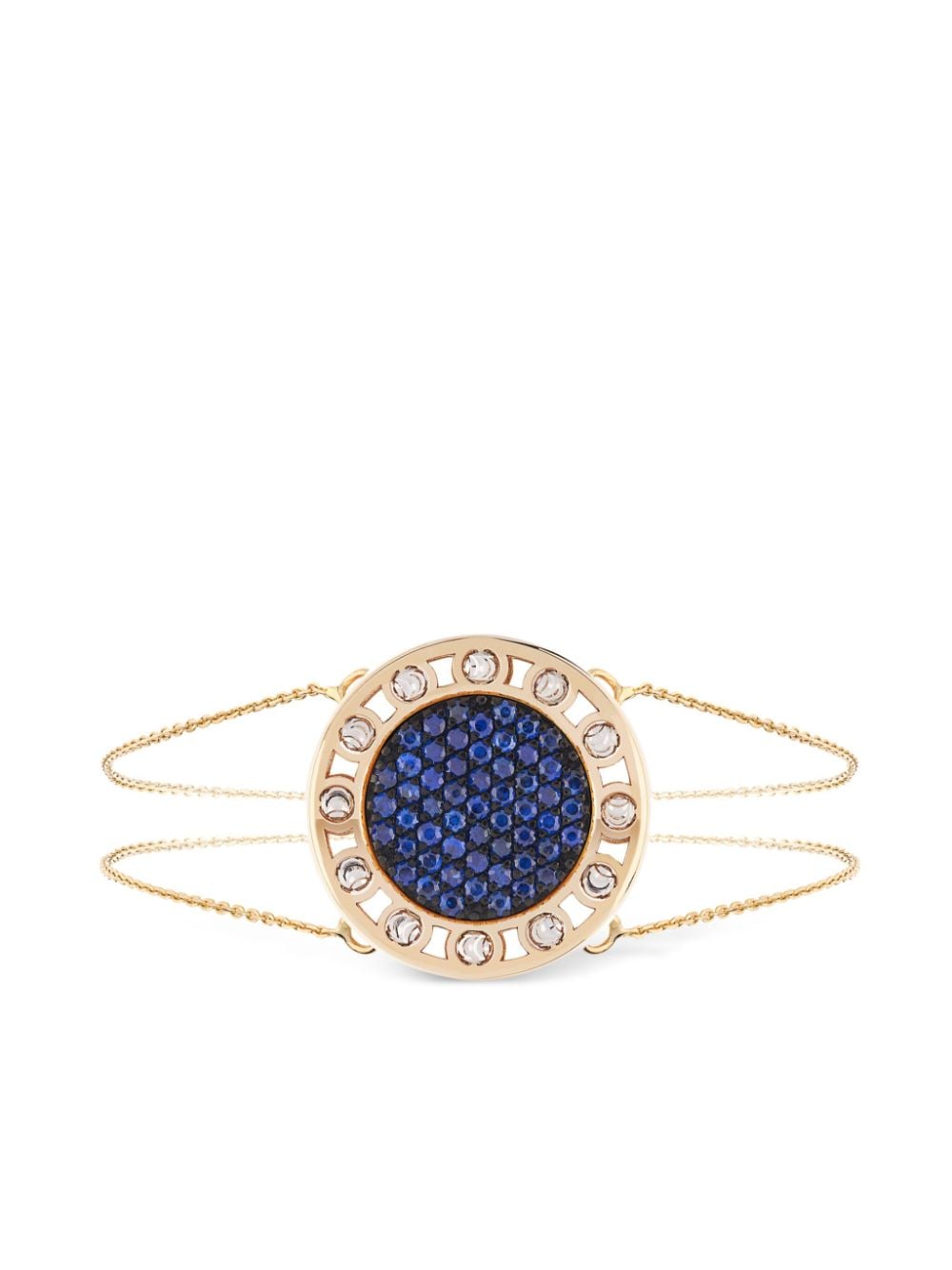 Officina Bernardi 18kt yellow gold large SenzaTempo sapphire and diamond bracelet von Officina Bernardi