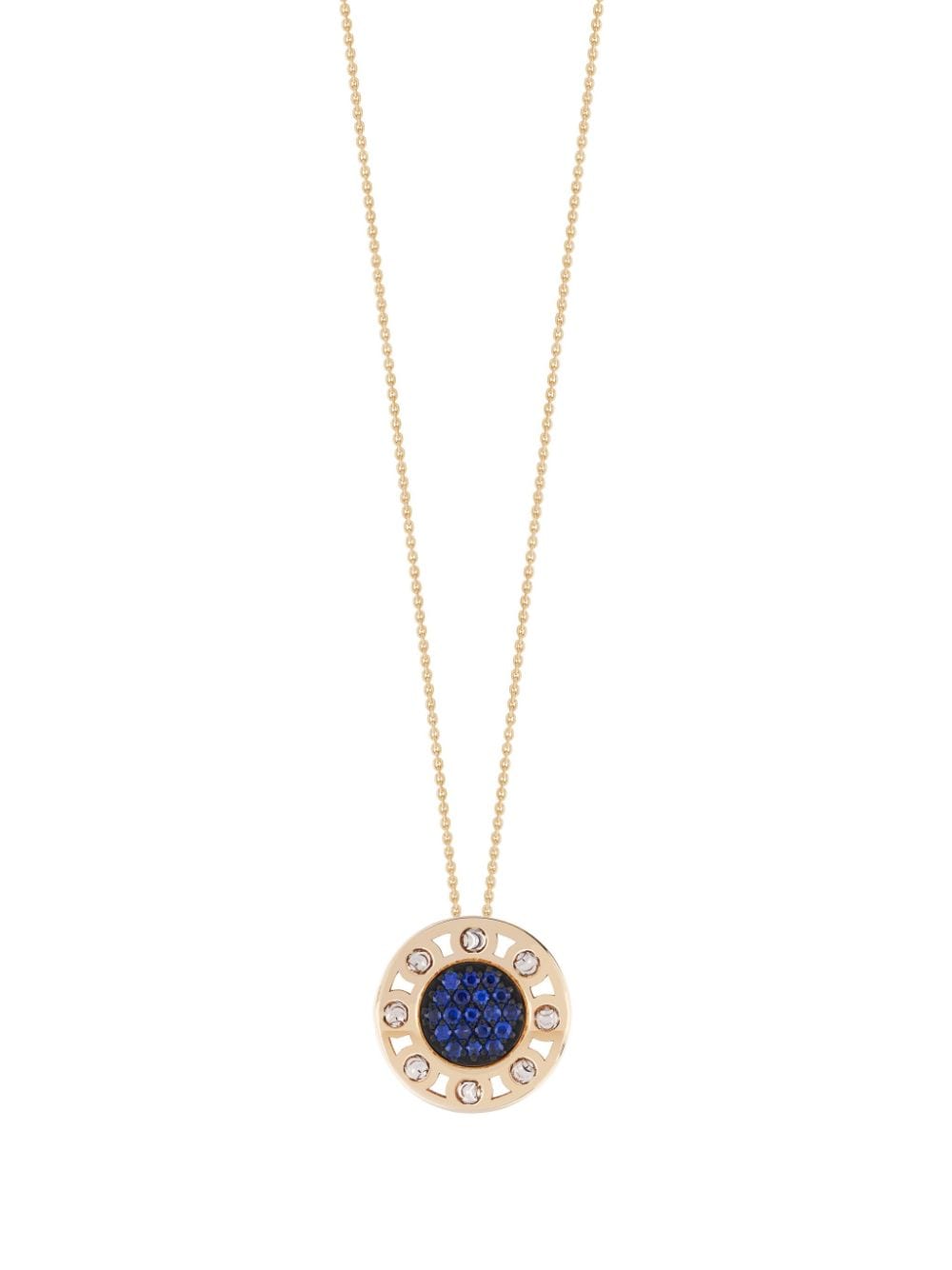 Officina Bernardi 18kt yellow gold small SenzaTempo sapphire and diamond necklace von Officina Bernardi