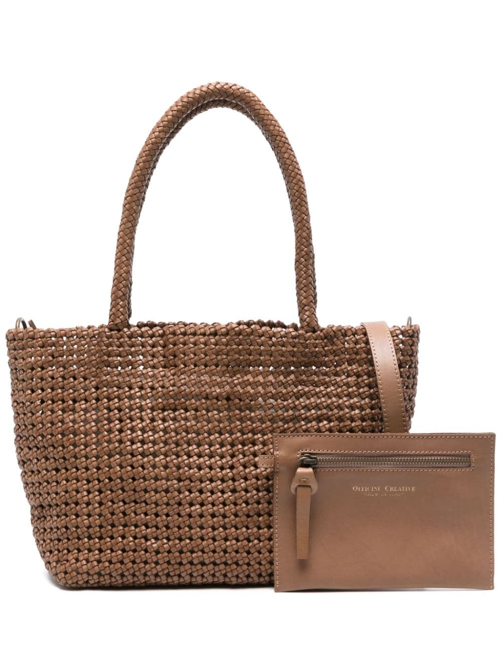 Officine Creative Susan interwoven tote bag - Brown von Officine Creative