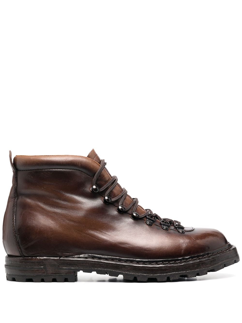 Officine Creative brushed lace-up ankle boots - Brown von Officine Creative