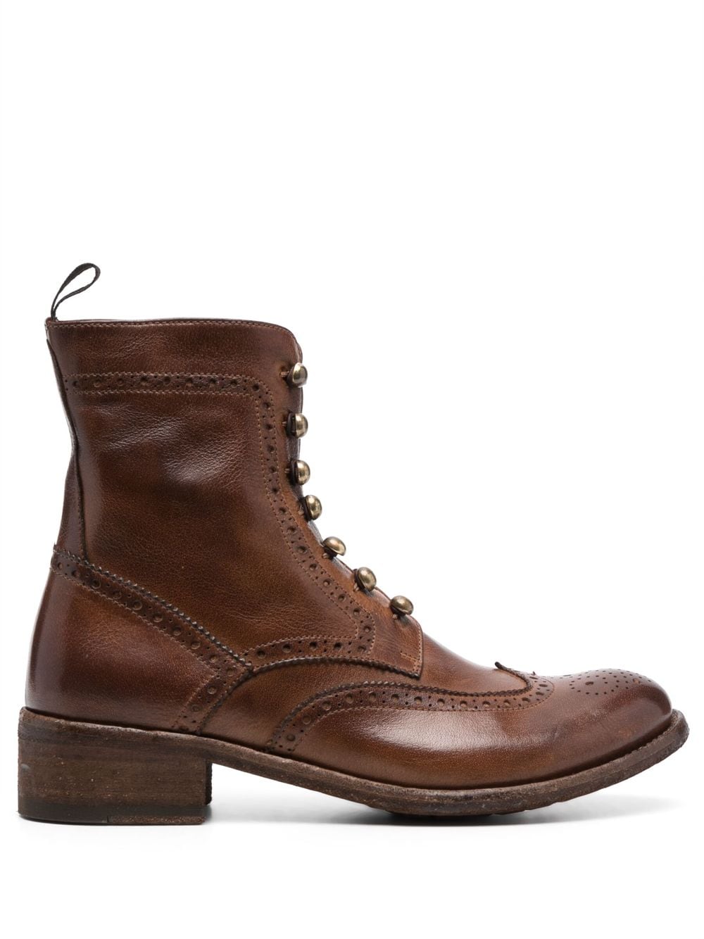 Officine Creative perforated-detail leather boots - Brown von Officine Creative