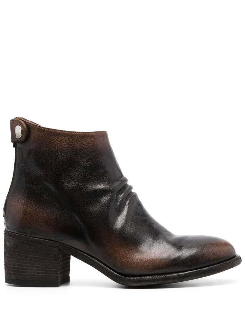 Officine Creative stacked-heel leather boots - Brown von Officine Creative