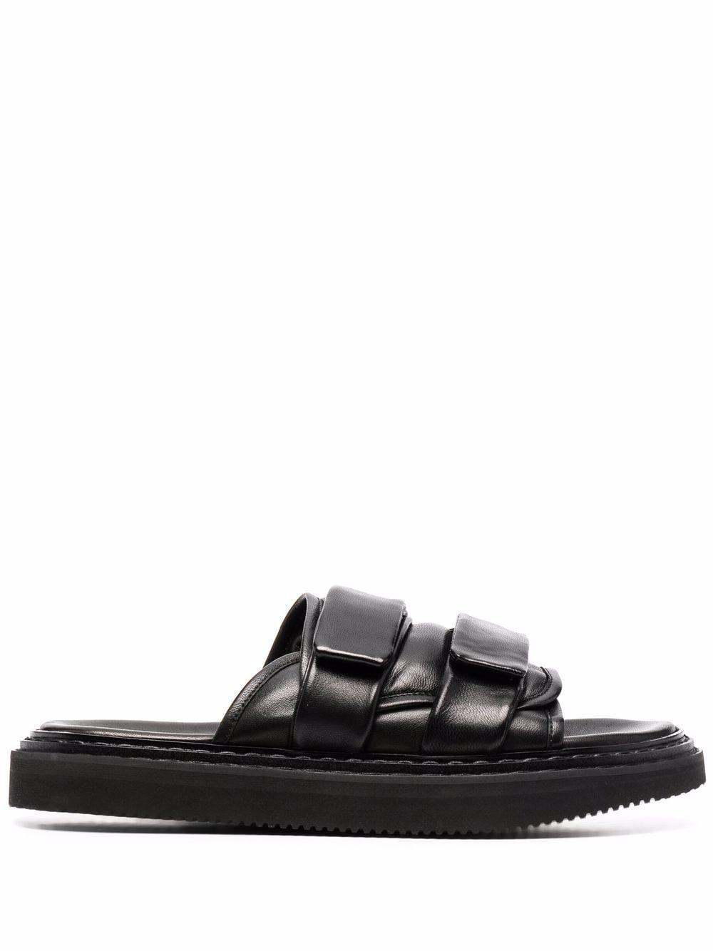 Officine Creative touch-strap leather slides - Black von Officine Creative