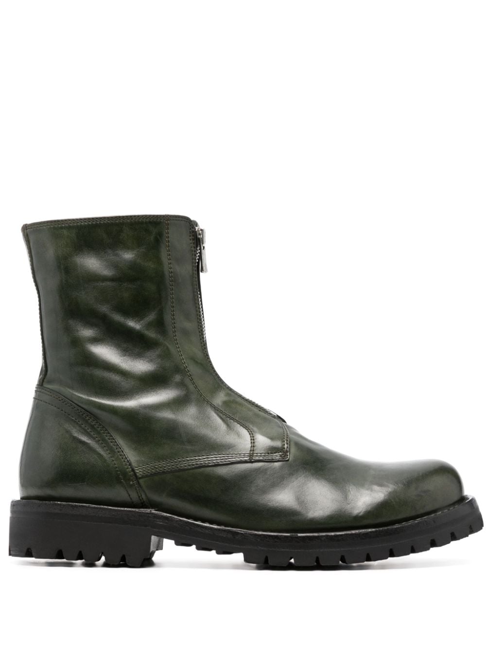 Officine Creative zip-up leather ankle boots - Green von Officine Creative