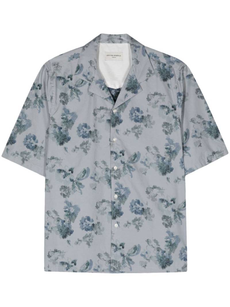 Officine Generale floral-print cotton shirt - Blue von Officine Generale