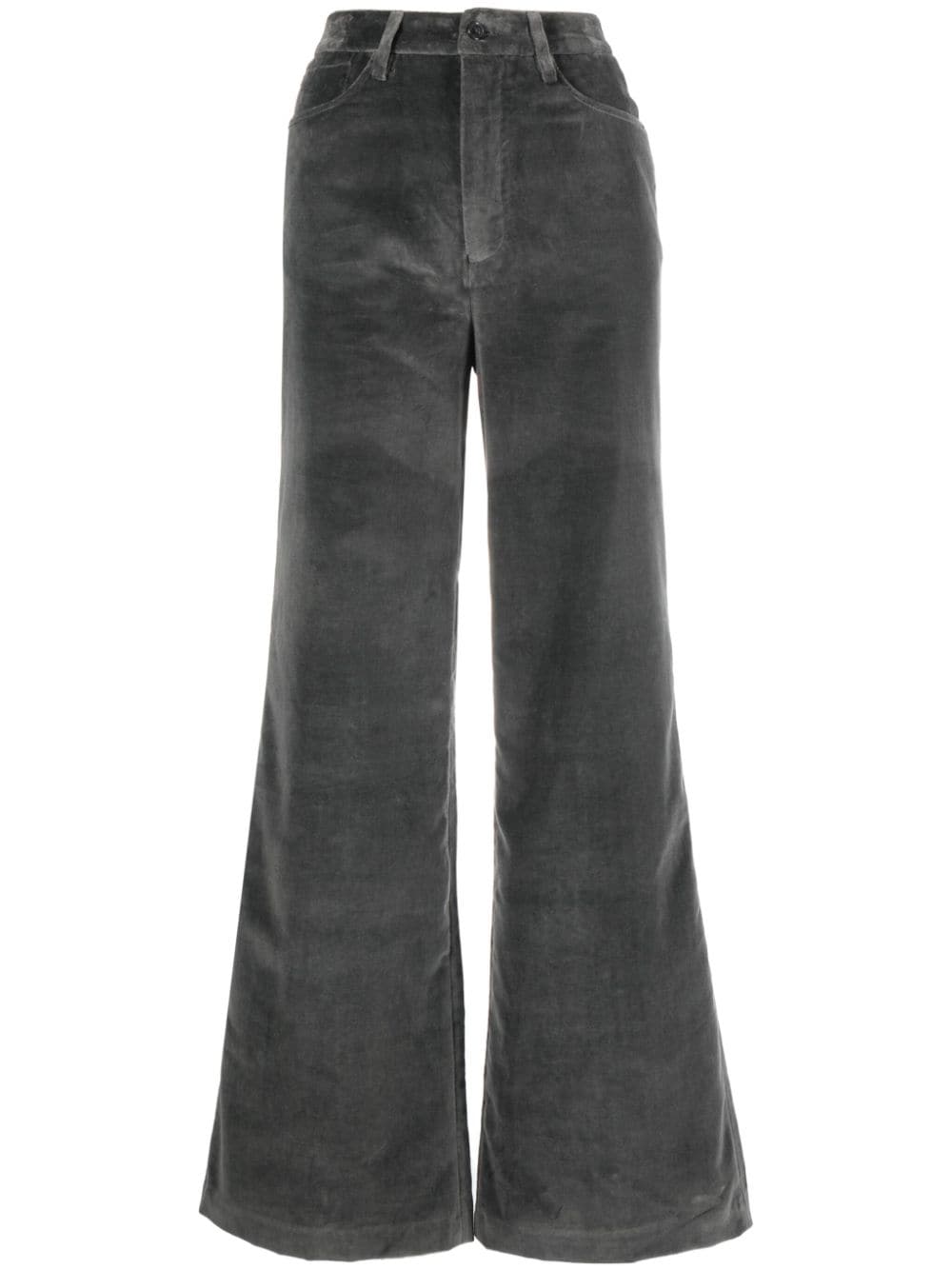 Officine Generale high-waisted flared velvet trousers - Grey von Officine Generale