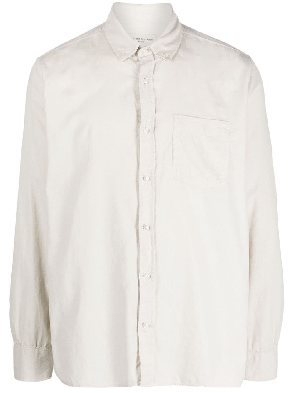 Officine Generale long-sleeved cotton-blend shirt - Neutrals von Officine Generale