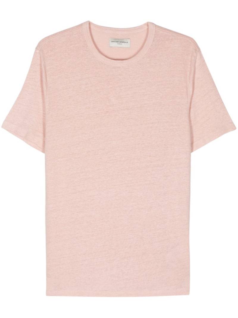 Officine Generale mélange linen T-shirt - Pink von Officine Generale