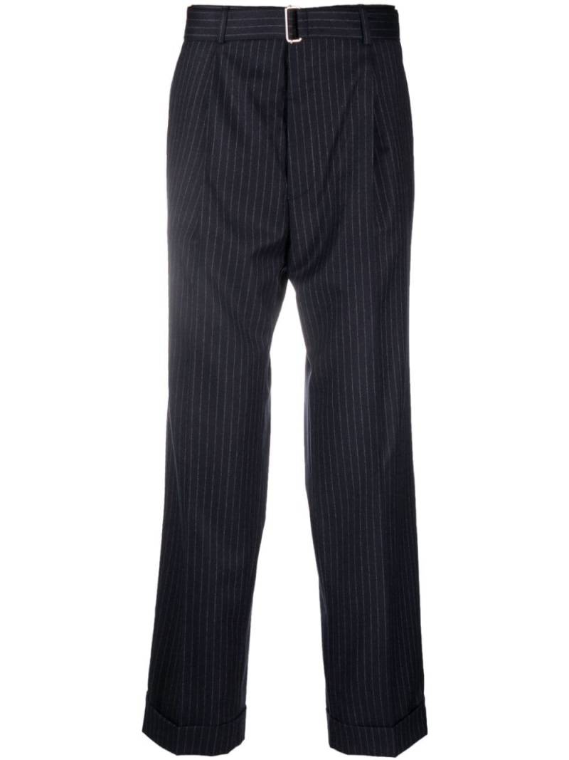 Officine Generale pinstripe-print pleated trousers - Blue von Officine Generale