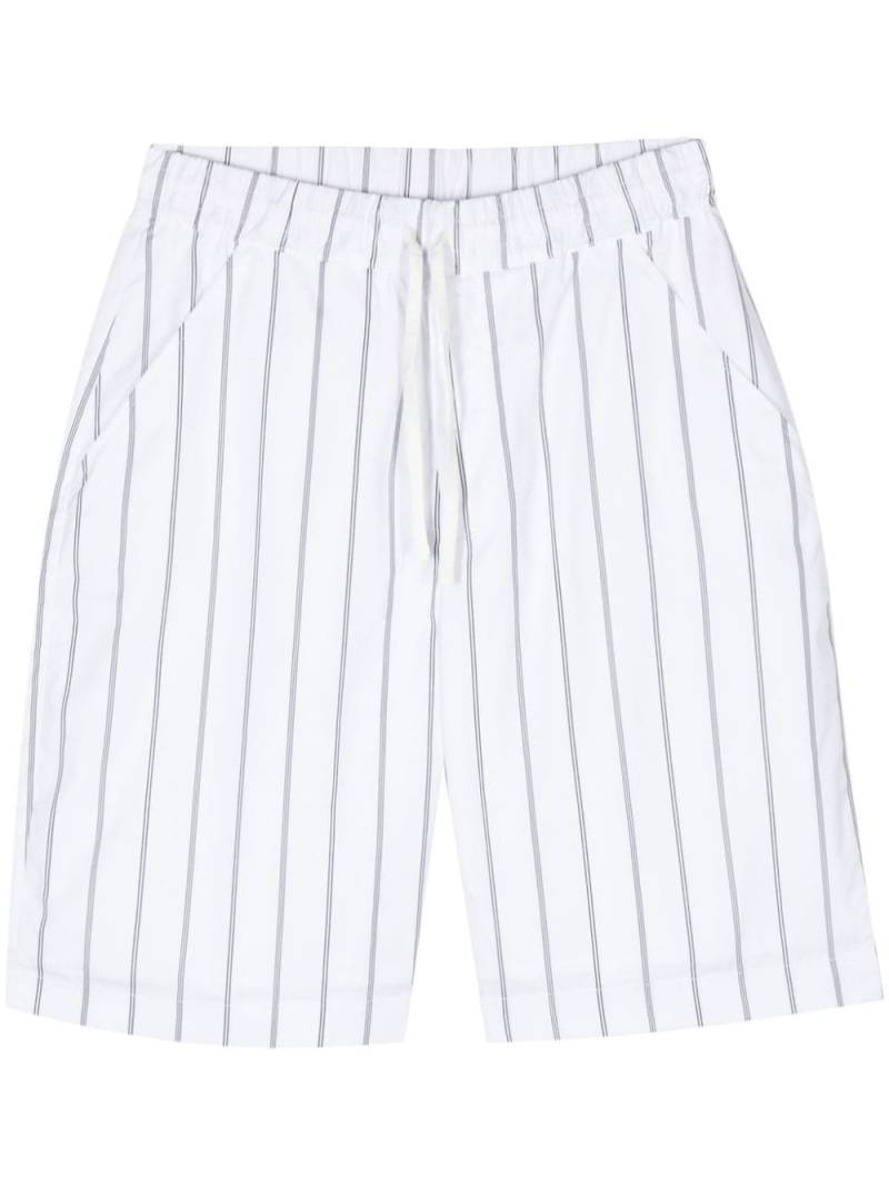 Officine Generale striped cotton shorts - White von Officine Generale