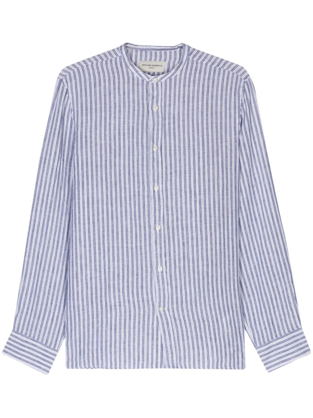 Officine Generale striped linen blend shirt - Blue von Officine Generale