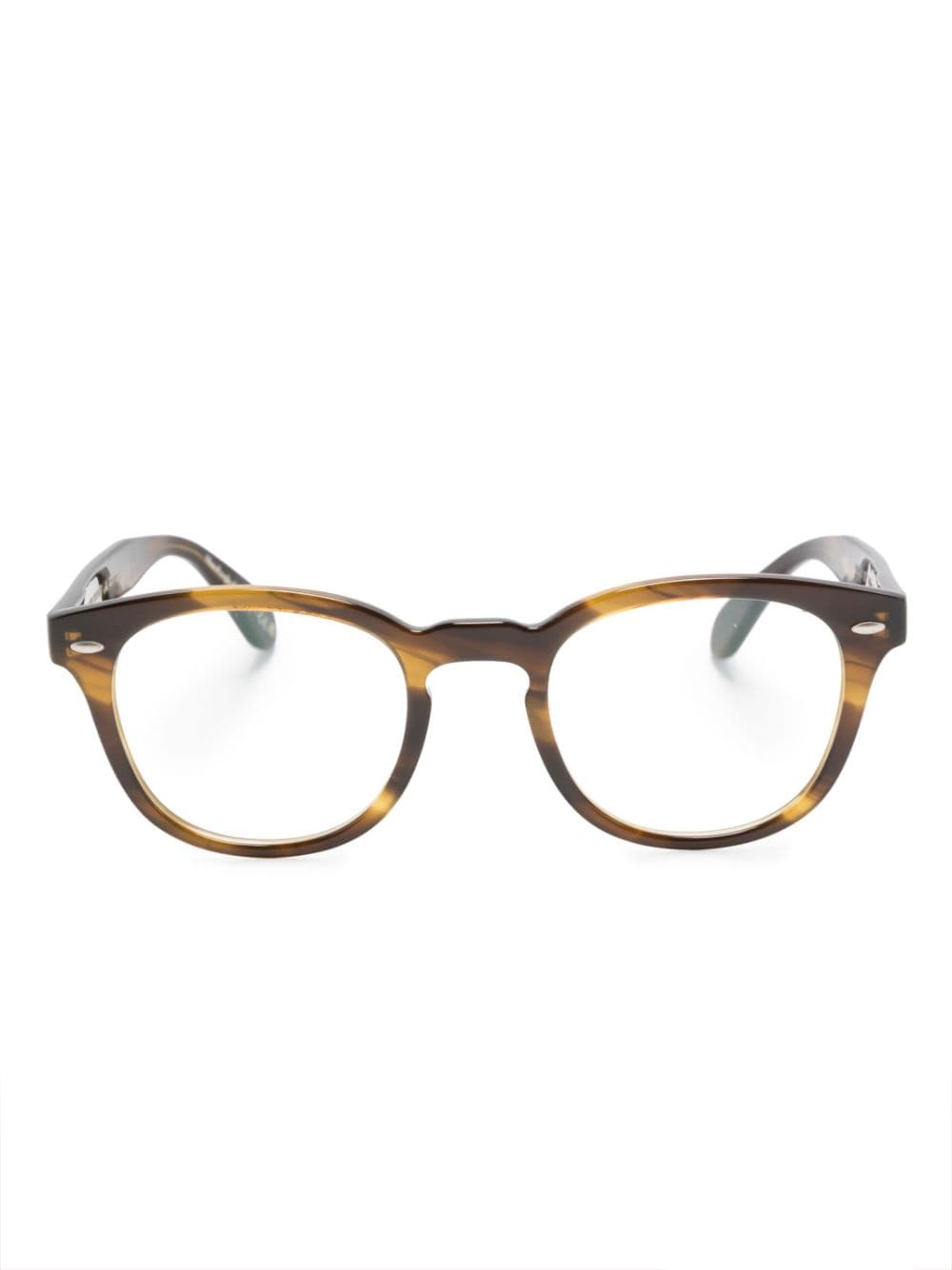 Oliver Peoples tonal-design round-frame glasses - Brown von Oliver Peoples