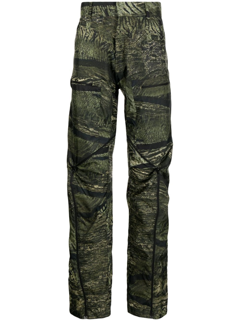 Olly Shinder graphic-print straight-leg trouser - Green von Olly Shinder