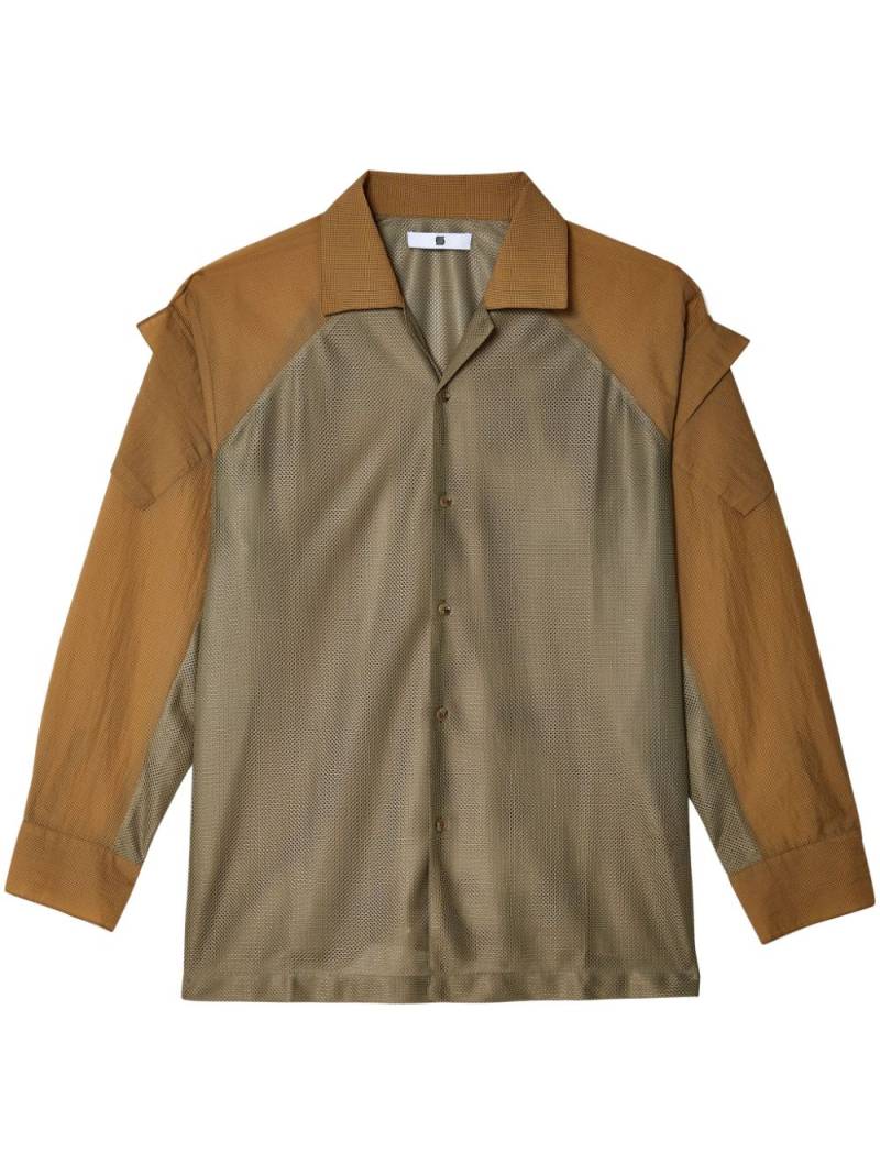 Olly Shinder panelled-design notched-lapels shirt - Brown von Olly Shinder