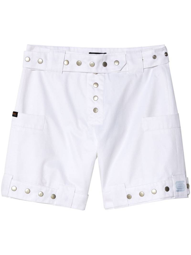 Olly Shinder studded cotton-blend shorts - White von Olly Shinder