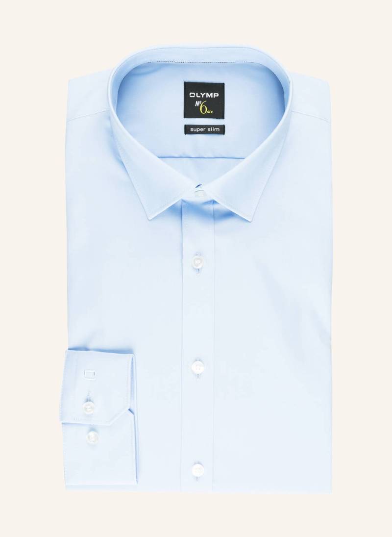 Olymp Hemd No. Six Super Slim Mit Extralangem Arm blau von Olymp