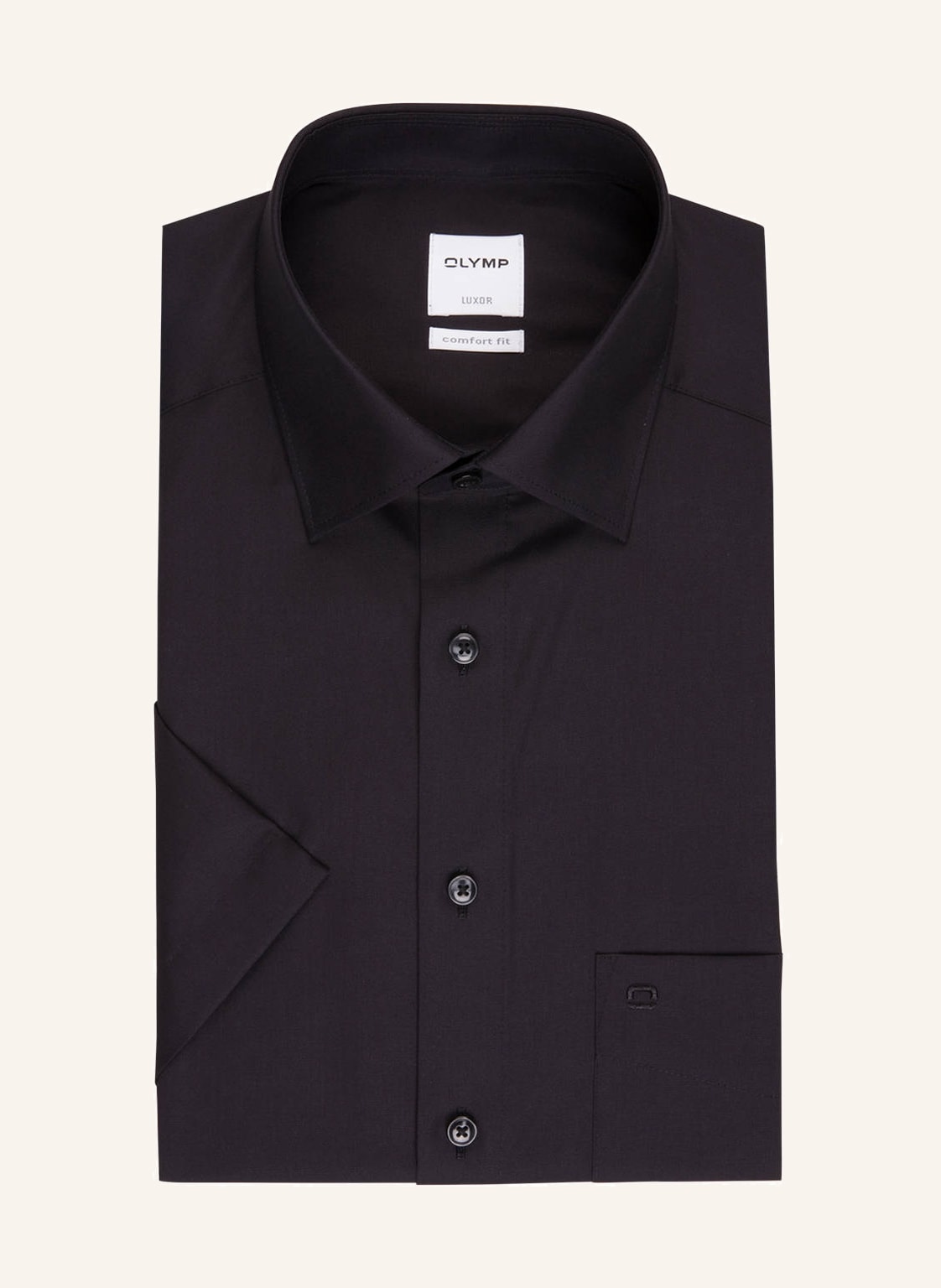 Olymp Kurzarm-Hemd Luxor Comfort Fit schwarz von Olymp