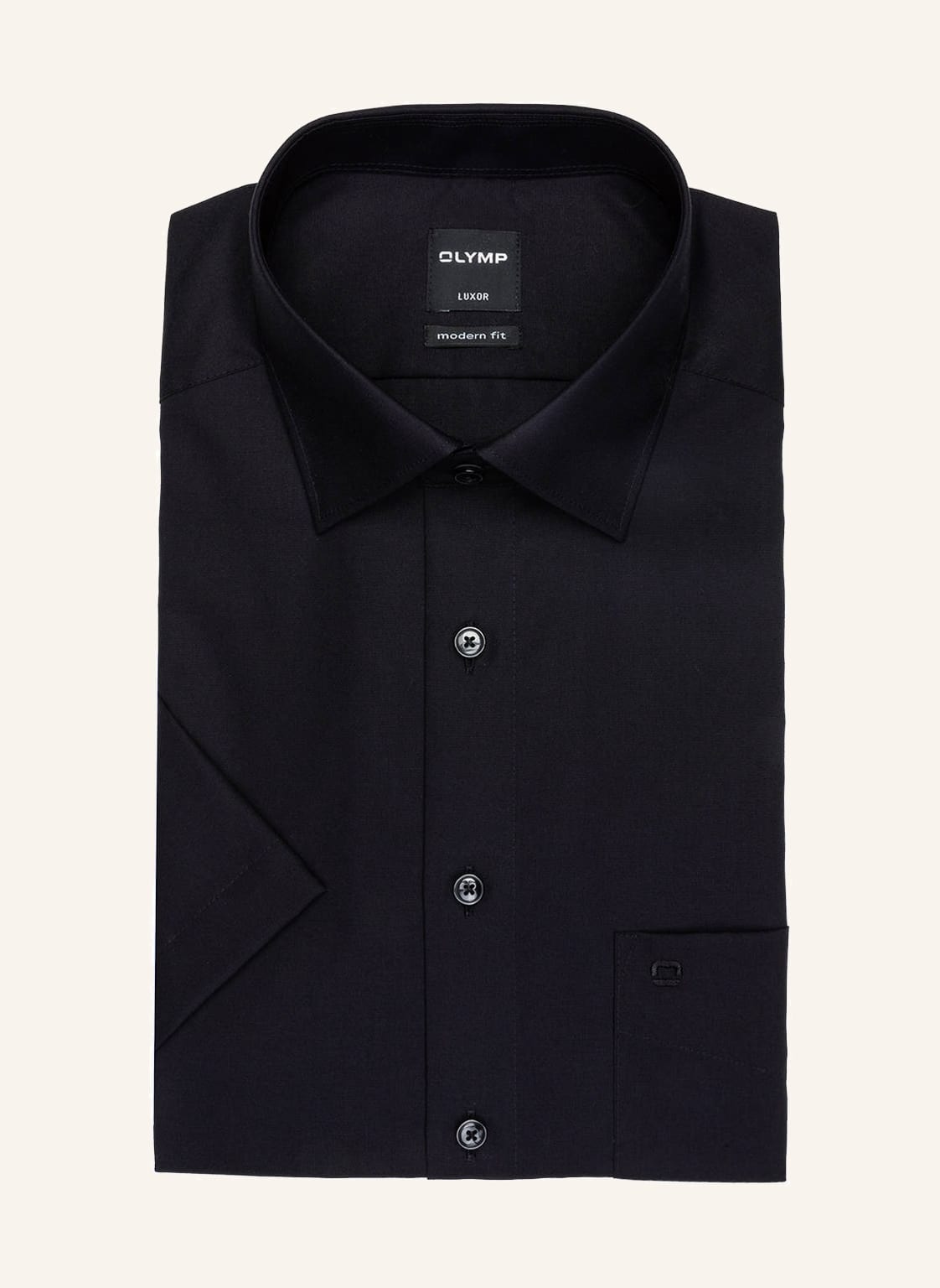 Olymp Kurzarm-Hemd Luxor Modern Fit schwarz von Olymp