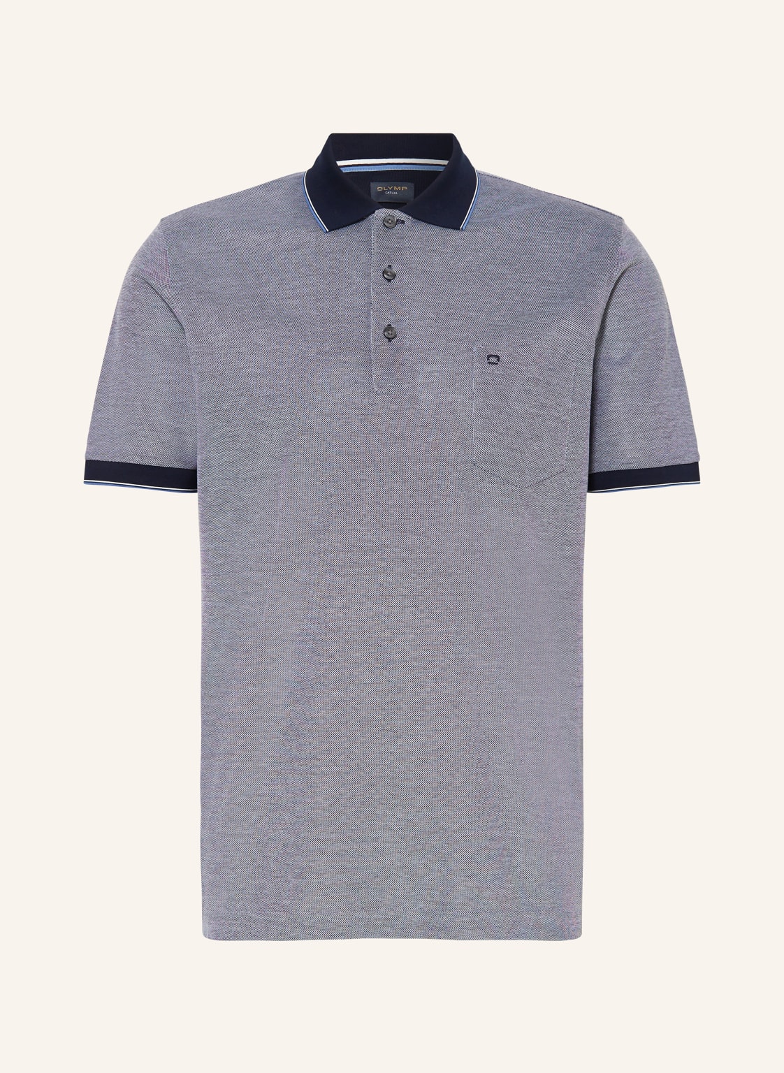 Olymp Piqué-Poloshirt Casual Fit blau von Olymp