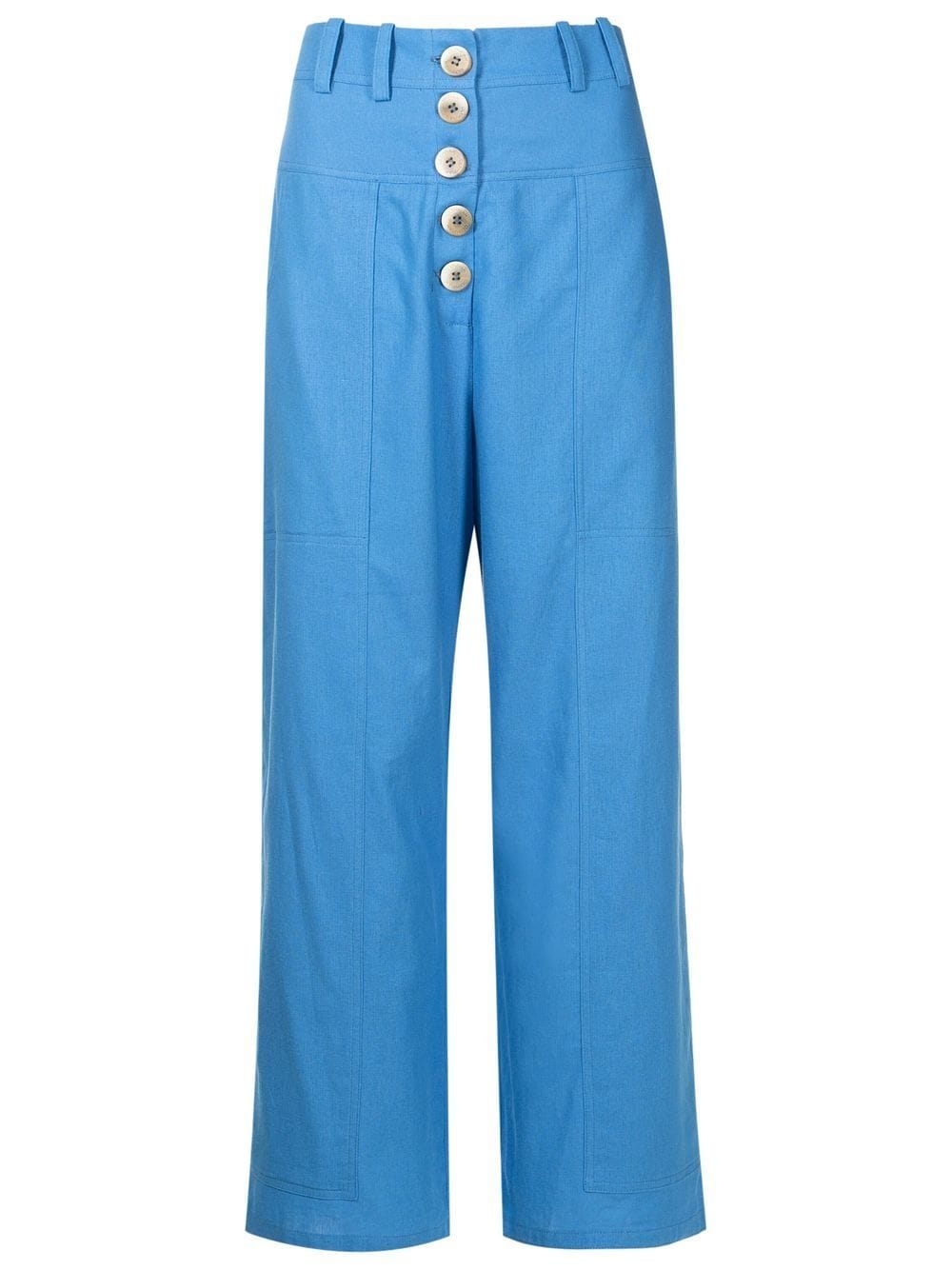 Olympiah cropped button-front trousers - Blue von Olympiah