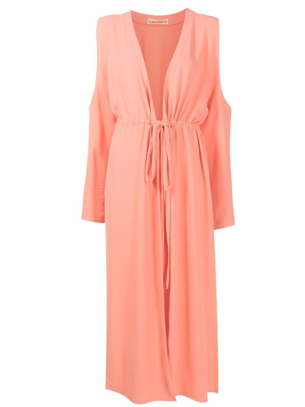 Olympiah drawstring cold-shoulder beach dress - Orange von Olympiah