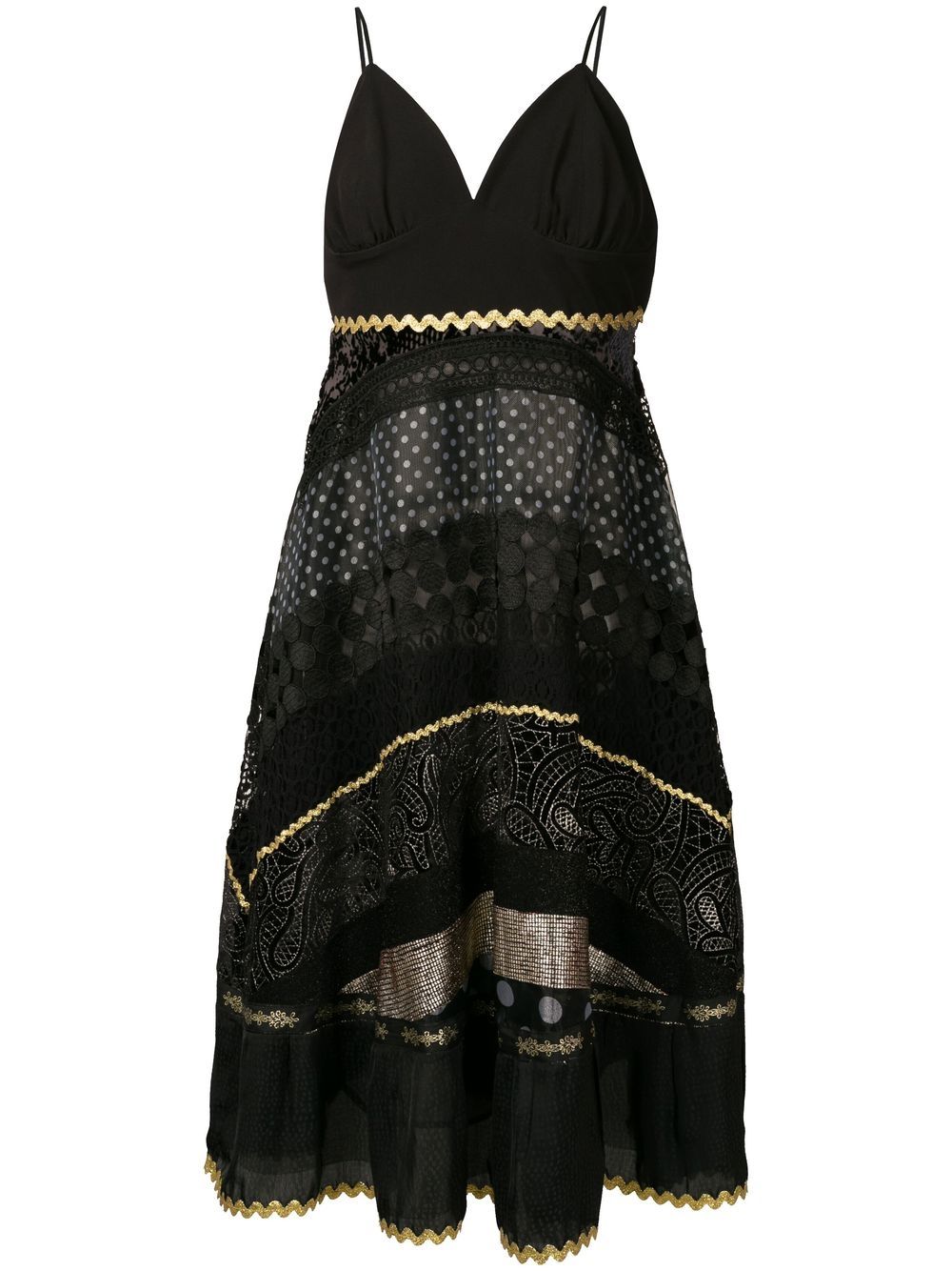 Olympiah mix print sleeveless midi dress - Black von Olympiah