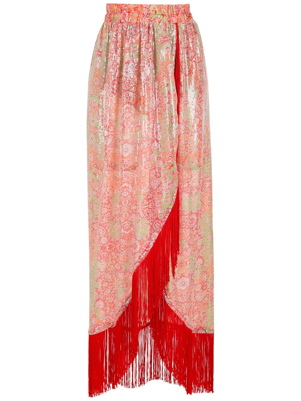 Olympiah paisley-print wrap fringe skirt - Red von Olympiah