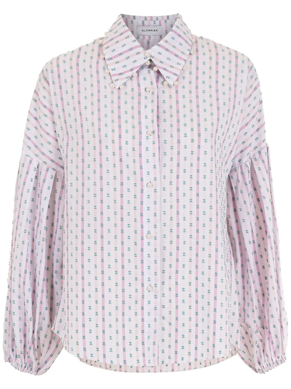 Olympiah patterned button-up shirt - White von Olympiah