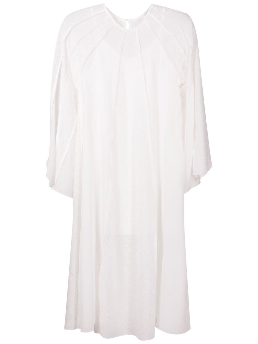 Olympiah wide-sleeved fringe-detail dress - White von Olympiah