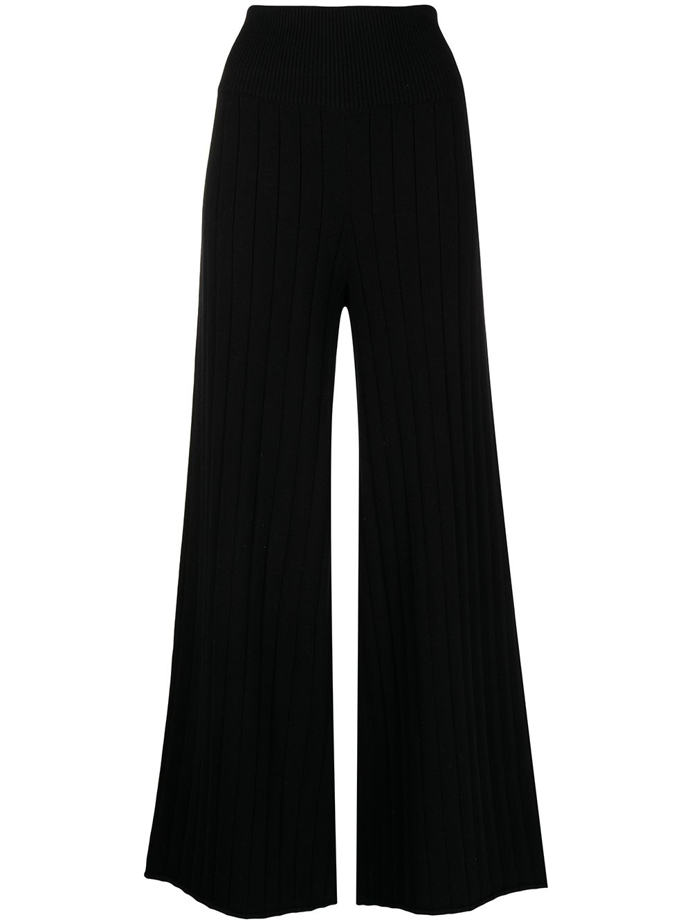 Onefifteen ribbed knit flared trousers - Black von Onefifteen